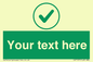 IV7137: Custom green background, green tick in circle sign