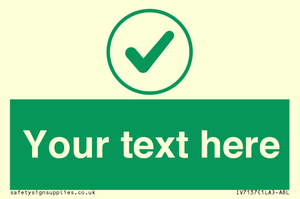 IV7137: Custom green background, green tick in circle sign