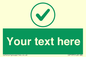 IV7137: Custom green background, green tick in circle sign