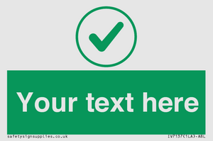 IV7137: Custom green background, green tick in circle sign