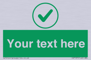 IV7137: Custom green background, green tick in circle sign