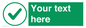 IV7137: Custom green background, green tick in circle sign
