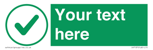 IV7137: Custom green background, green tick in circle sign