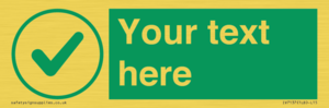 IV7137: Custom green background, green tick in circle sign