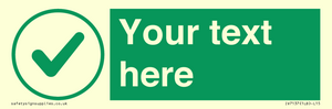 IV7137: Custom green background, green tick in circle sign