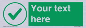 IV7137: Custom green background, green tick in circle sign