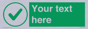 IV7137: Custom green background, green tick in circle sign
