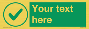 IV7137: Custom green background, green tick in circle sign