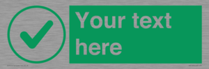 IV7137: Custom green background, green tick in circle sign