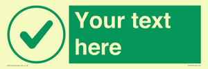 IV7137: Custom green background, green tick in circle sign