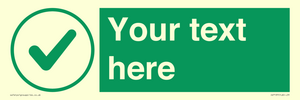 IV7137: Custom green background, green tick in circle sign