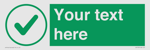 IV7137: Custom green background, green tick in circle sign