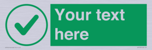 IV7137: Custom green background, green tick in circle sign