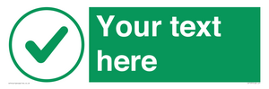 IV7137: Custom green background, green tick in circle sign