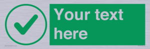 IV7137: Custom green background, green tick in circle sign