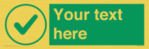 IV7137: Custom green background, green tick in circle sign