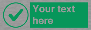 IV7137: Custom green background, green tick in circle sign