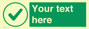 IV7137: Custom green background, green tick in circle sign