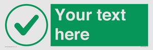 IV7137: Custom green background, green tick in circle sign