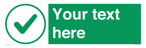 IV7137: Custom green background, green tick in circle sign