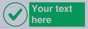 IV7137: Custom green background, green tick in circle sign