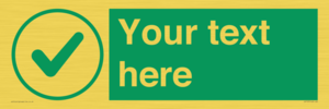 IV7137: Custom green background, green tick in circle sign