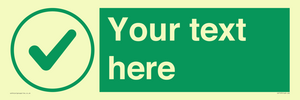 IV7137: Custom green background, green tick in circle sign