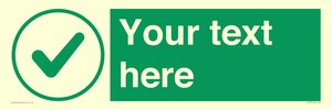 IV7137: Custom green background, green tick in circle sign