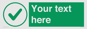 IV7137: Custom green background, green tick in circle sign