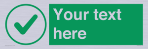 IV7137: Custom green background, green tick in circle sign