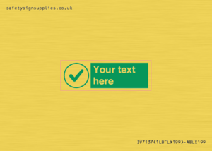 IV7137: Custom green background, green tick in circle sign