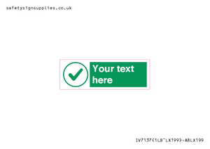 IV7137: Custom green background, green tick in circle sign