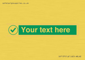 IV7137: Custom green background, green tick in circle sign