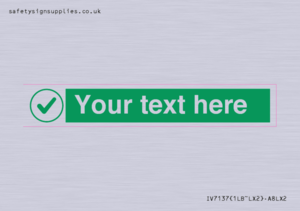 IV7137: Custom green background, green tick in circle sign