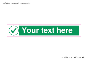 IV7137: Custom green background, green tick in circle sign