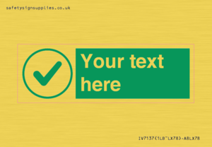 IV7137: Custom green background, green tick in circle sign