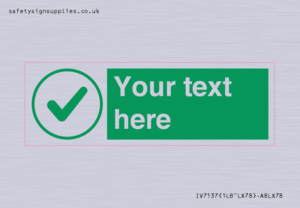 IV7137: Custom green background, green tick in circle sign