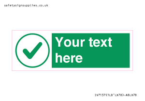 IV7137: Custom green background, green tick in circle sign