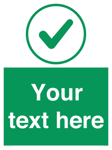 IV7137: Custom green background, green tick in circle sign
