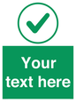 IV7137: Custom green background, green tick in circle sign