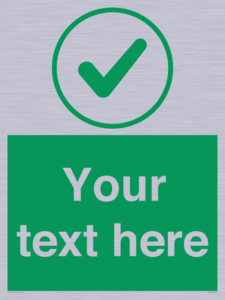 IV7137: Custom green background, green tick in circle sign