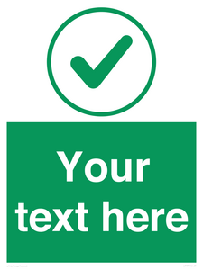 IV7137: Custom green background, green tick in circle sign