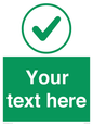 IV7137: Custom green background, green tick in circle sign