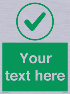 IV7137: Custom green background, green tick in circle sign