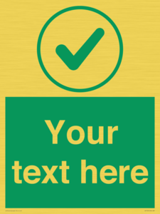 IV7137: Custom green background, green tick in circle sign
