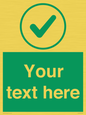 IV7137: Custom green background, green tick in circle sign