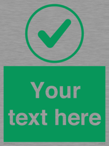 IV7137: Custom green background, green tick in circle sign