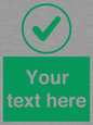 IV7137: Custom green background, green tick in circle sign