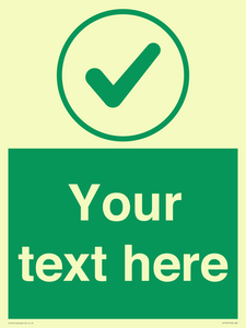 IV7137: Custom green background, green tick in circle sign