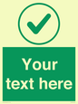 IV7137: Custom green background, green tick in circle sign